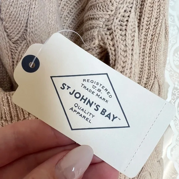 Light Brown St. John's Bay Cottagecore Sweater - Picture 6 of 6